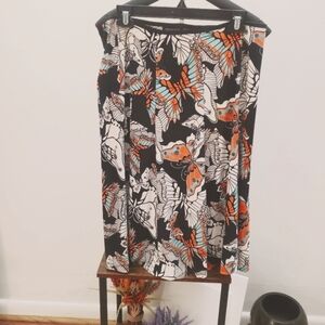 Ideology Black and Orange Butterfly Skirt